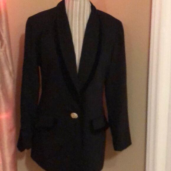 Accessory Lady lined blazer MED velvet trim - Picture 2 of 5